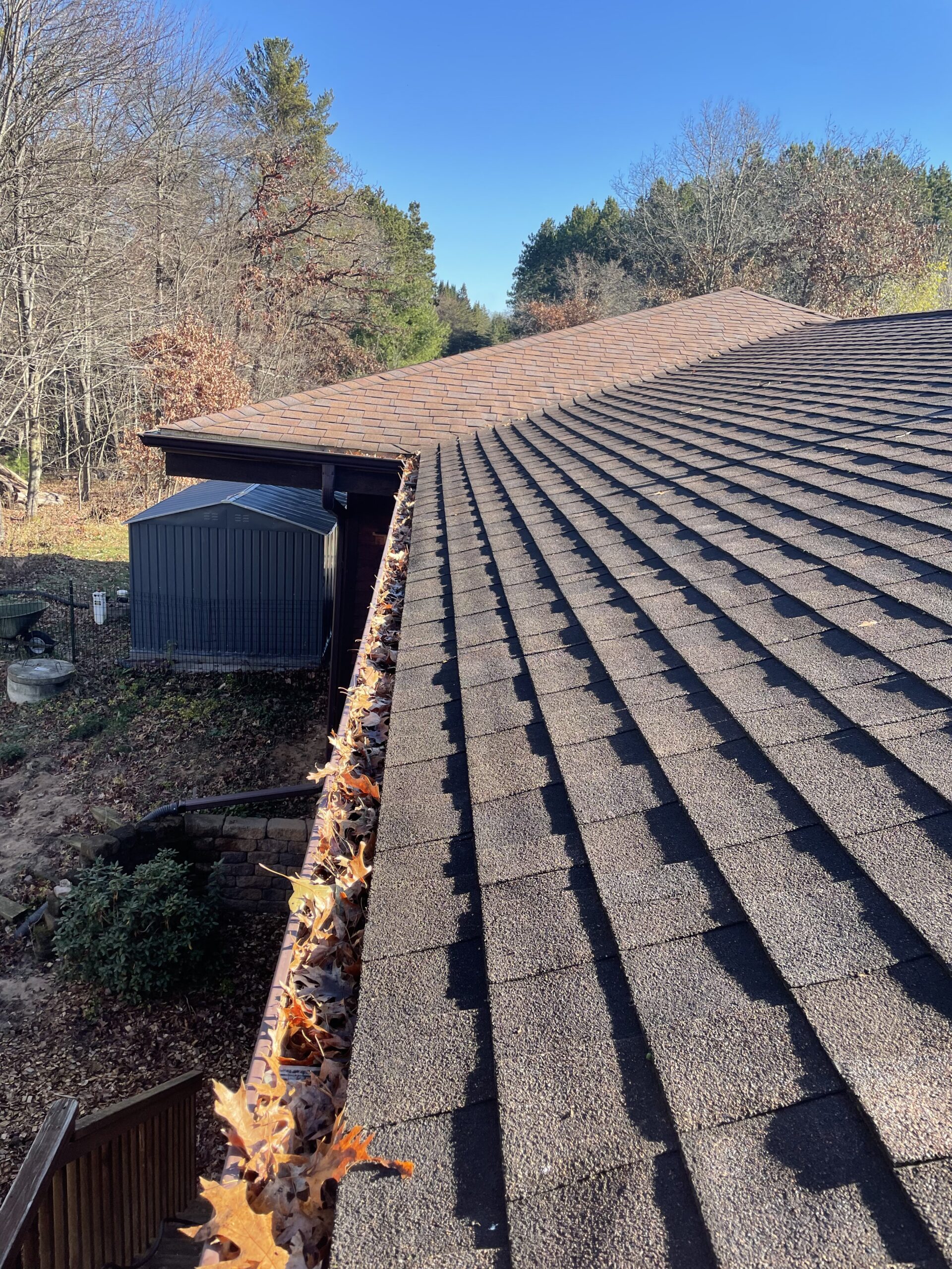 Before gutter cleaning