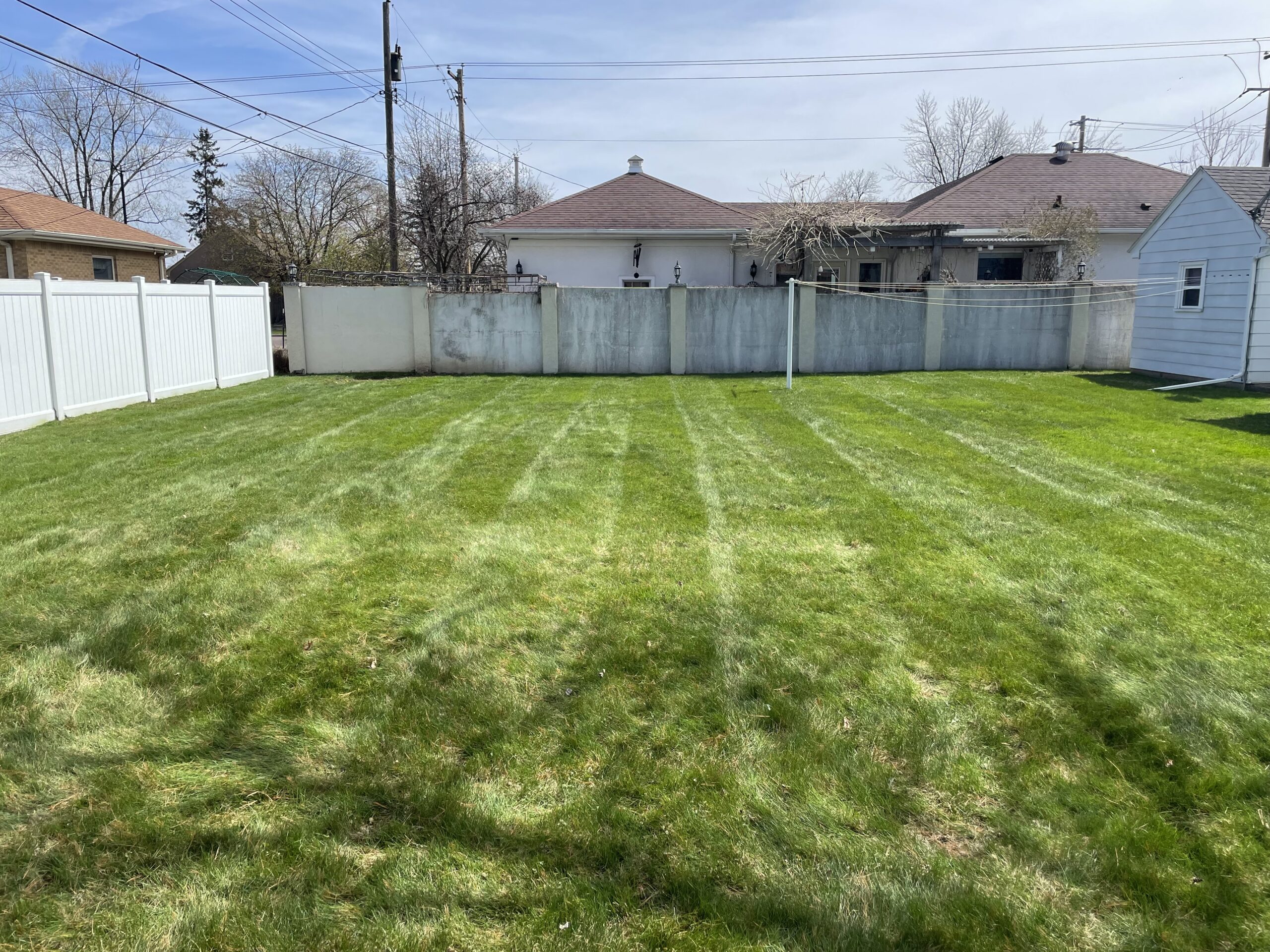Lawn freshly mowed